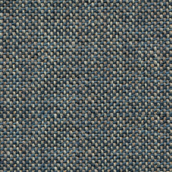Woven fabric texture, muted blue and beige tones, dense irregular pattern with visible vertical and horizontal threads, matte finish.